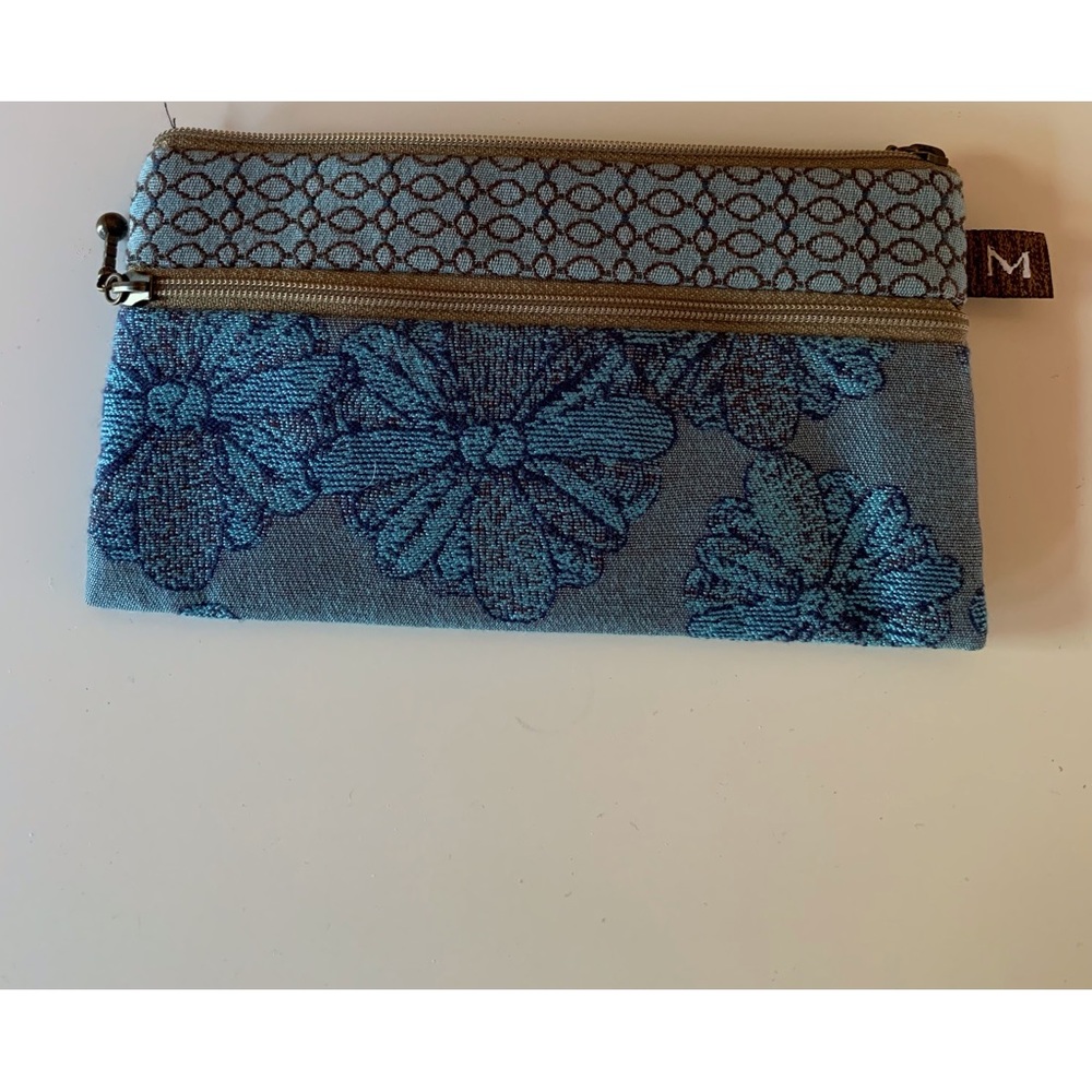 Maruca Blue Double Zip Pouch